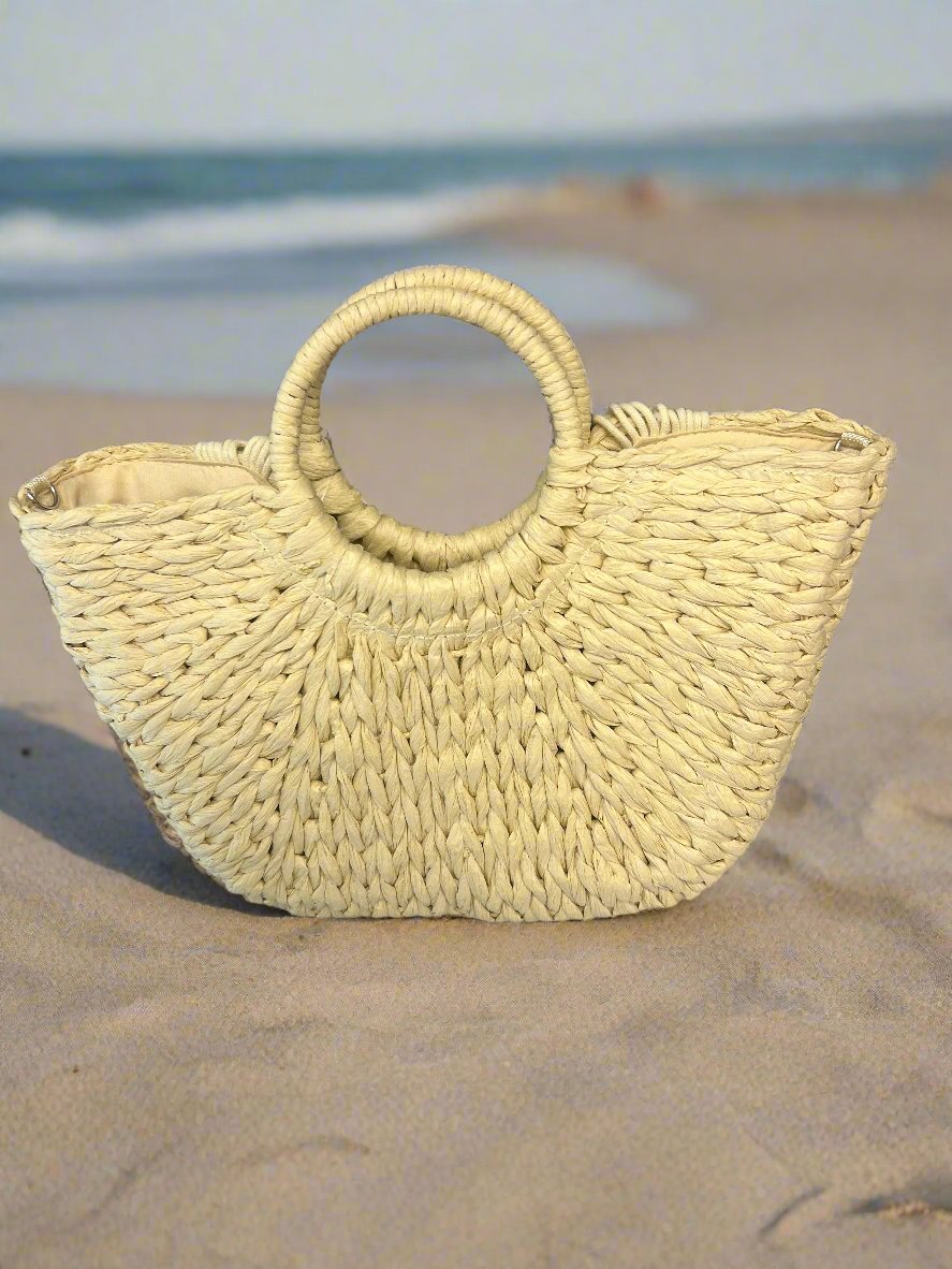 Natural Straw Bag with tassels