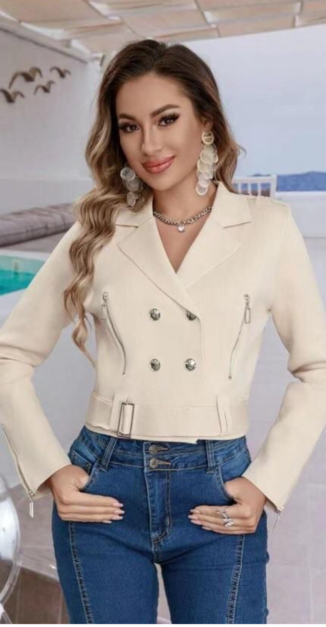 Ezra Belted Jacket Cream