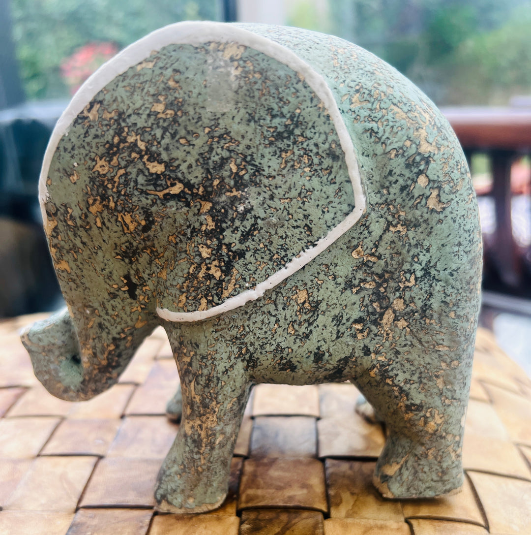 Elephant Woodcarving Turquoise