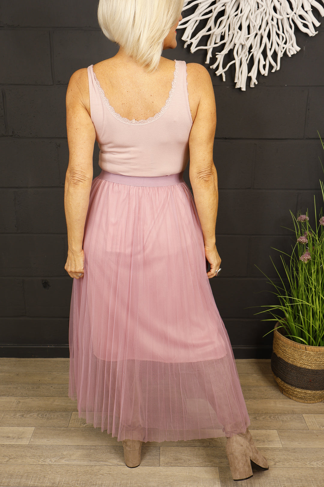 Tulle Maxi Skirt Pink