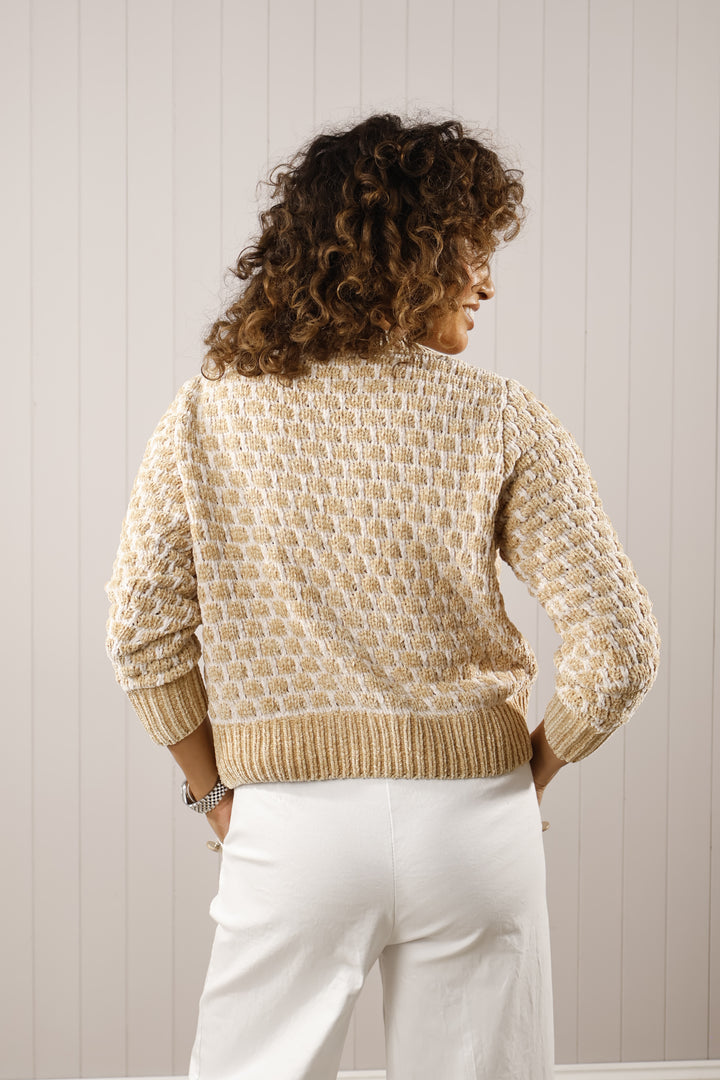 Bronny Chenille effect cardigan Camel