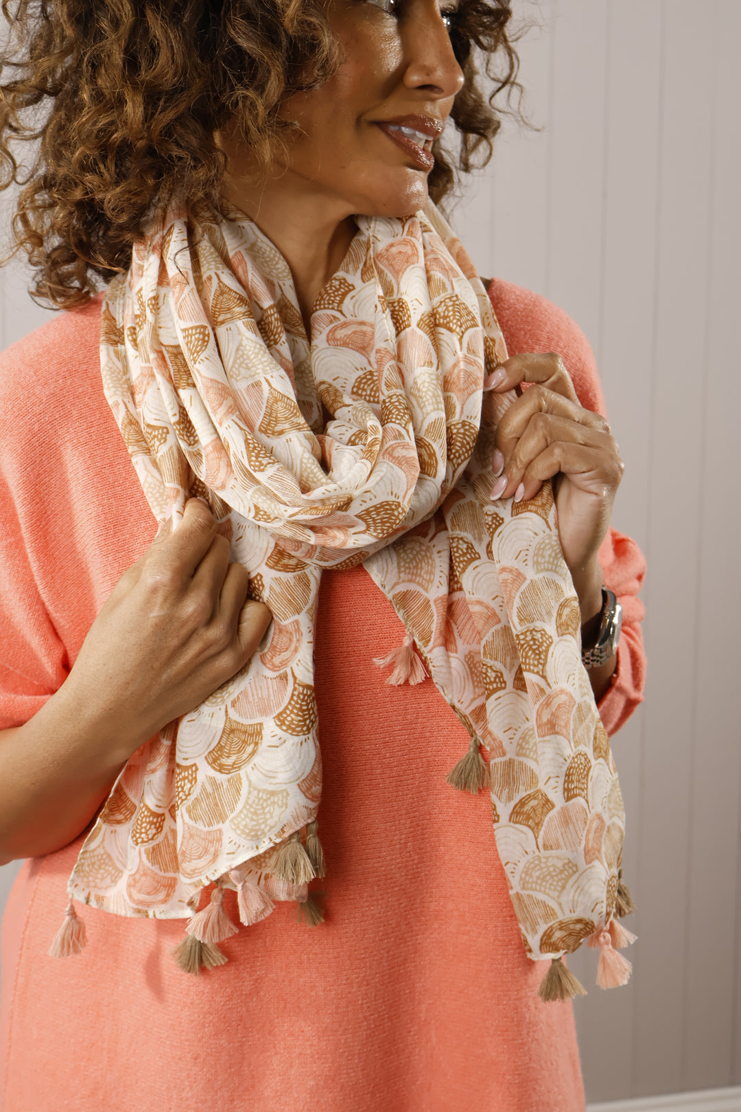 Felicity Fan Scarf Peach