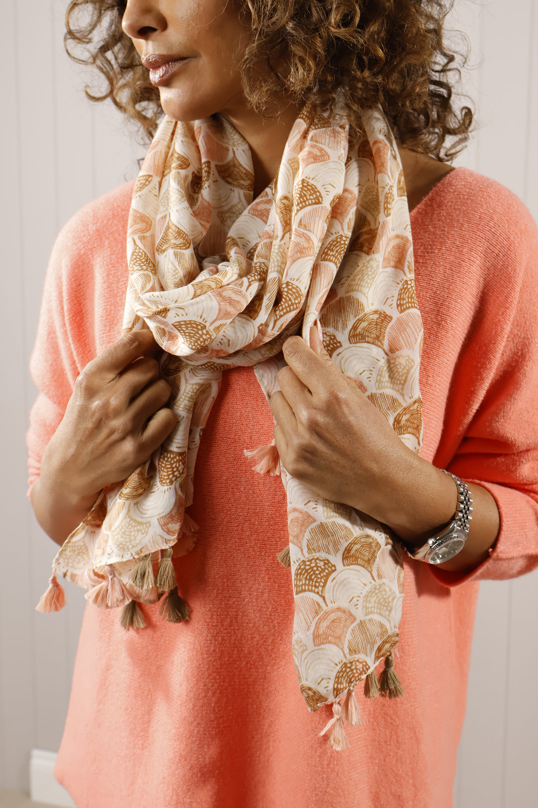 Felicity Fan Scarf Peach