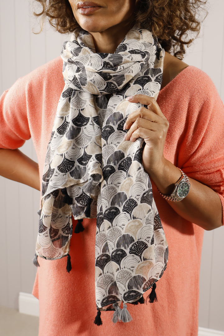 Felicity Fan Scarf Grey