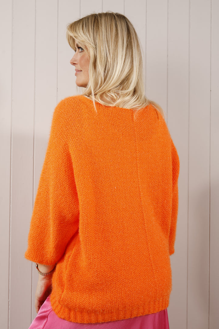 Bryony Brushed Knit Jumper Tangerine