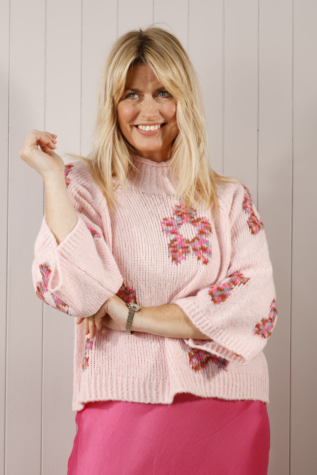 Angie Flower Jumper Pink