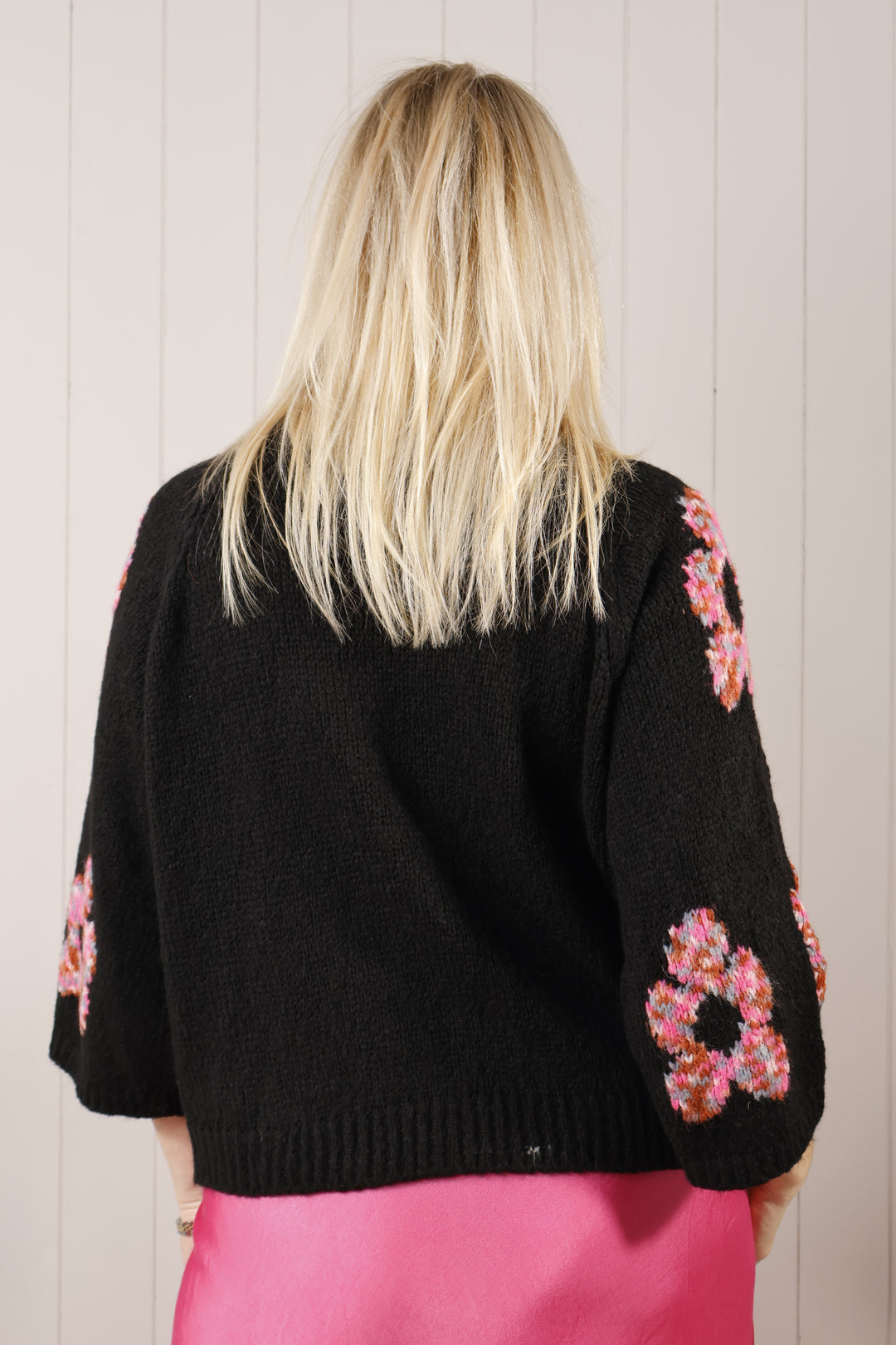 Angie Flower Jumper Black