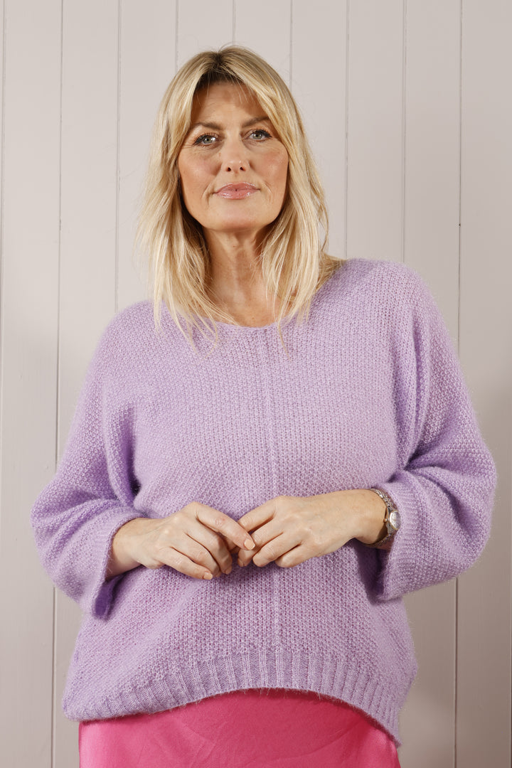 Bryony Brushed Knit Jumper Lilac