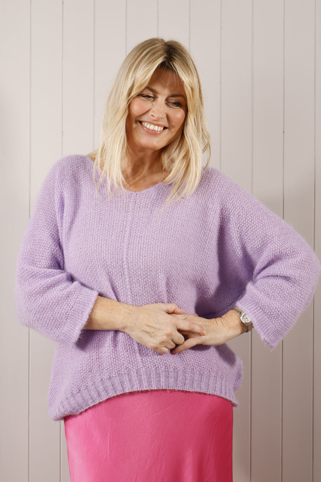 Bryony Brushed Knit Jumper Lilac