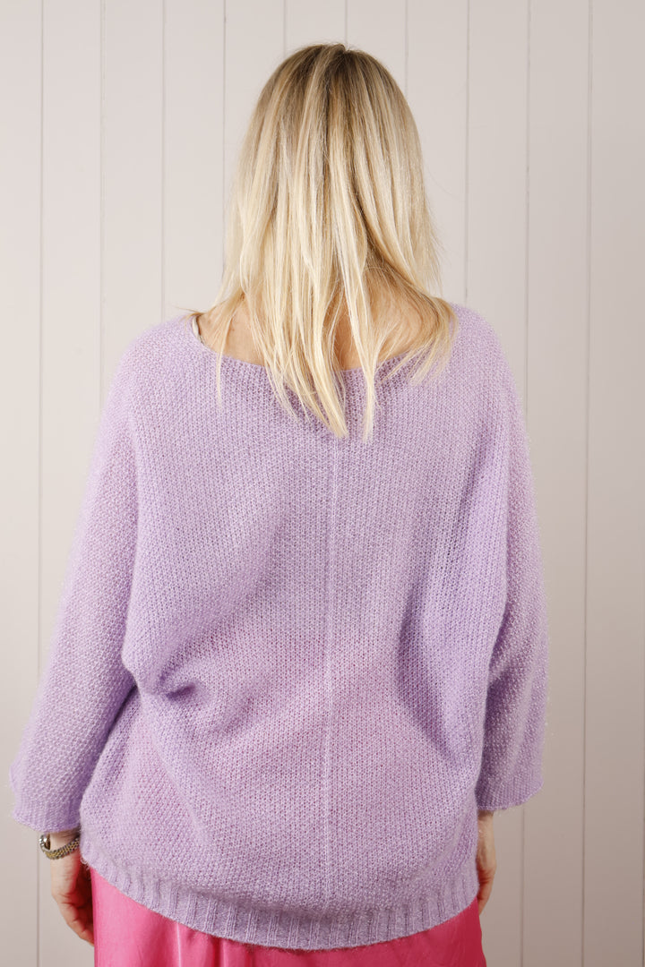 Bryony Brushed Knit Jumper Lilac