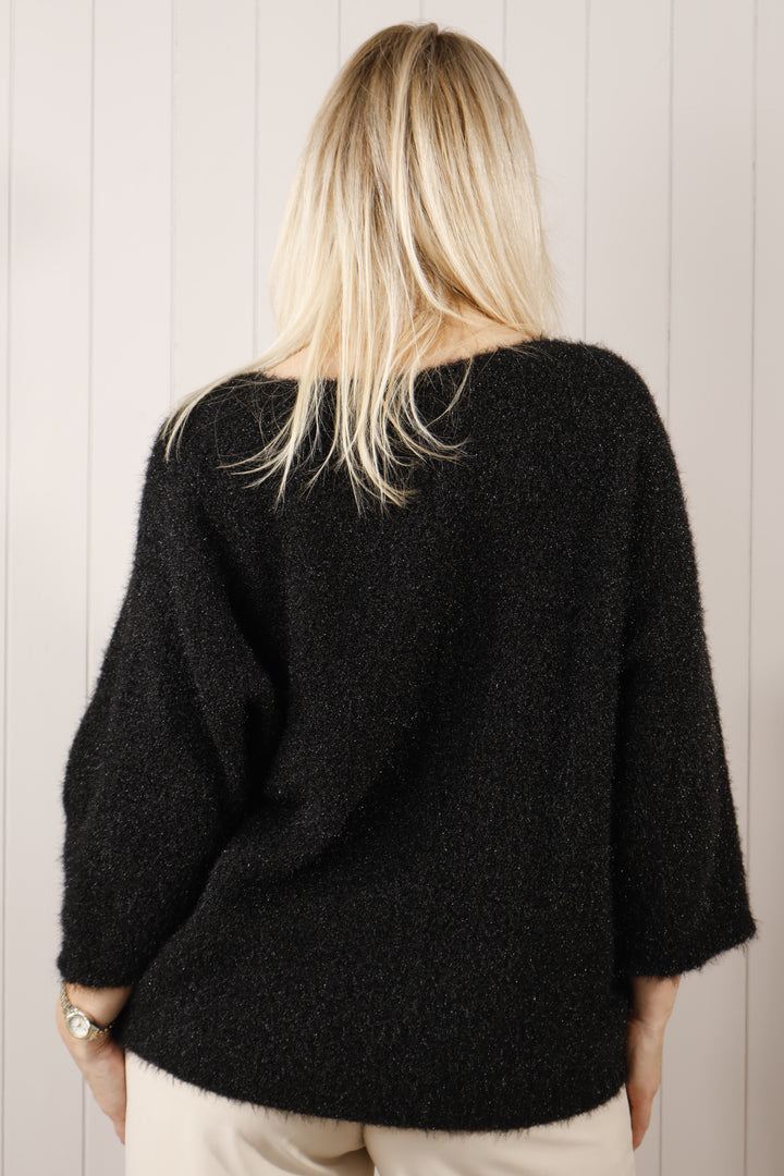 Bryony Brushed Knit Jumper Black