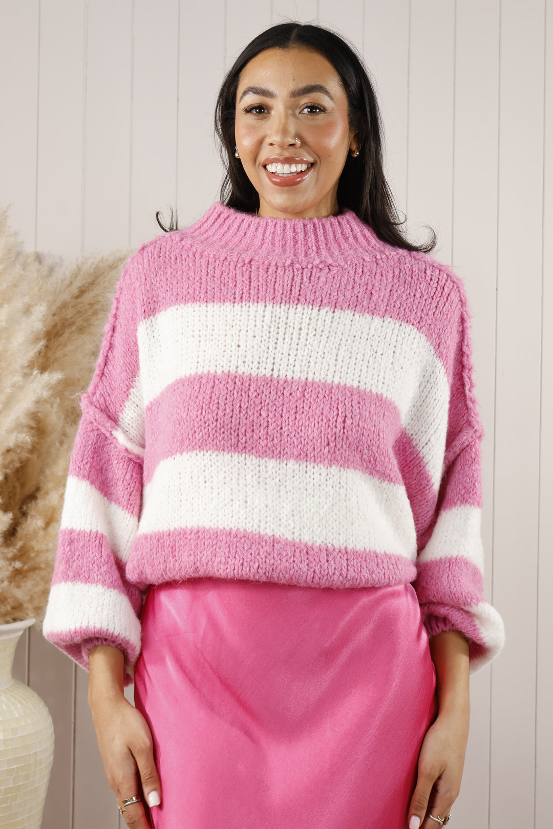 Bubblegum Pink Striped Snug Jada Jumper