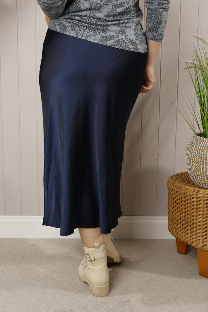 Beatrice Satin skirt Navy