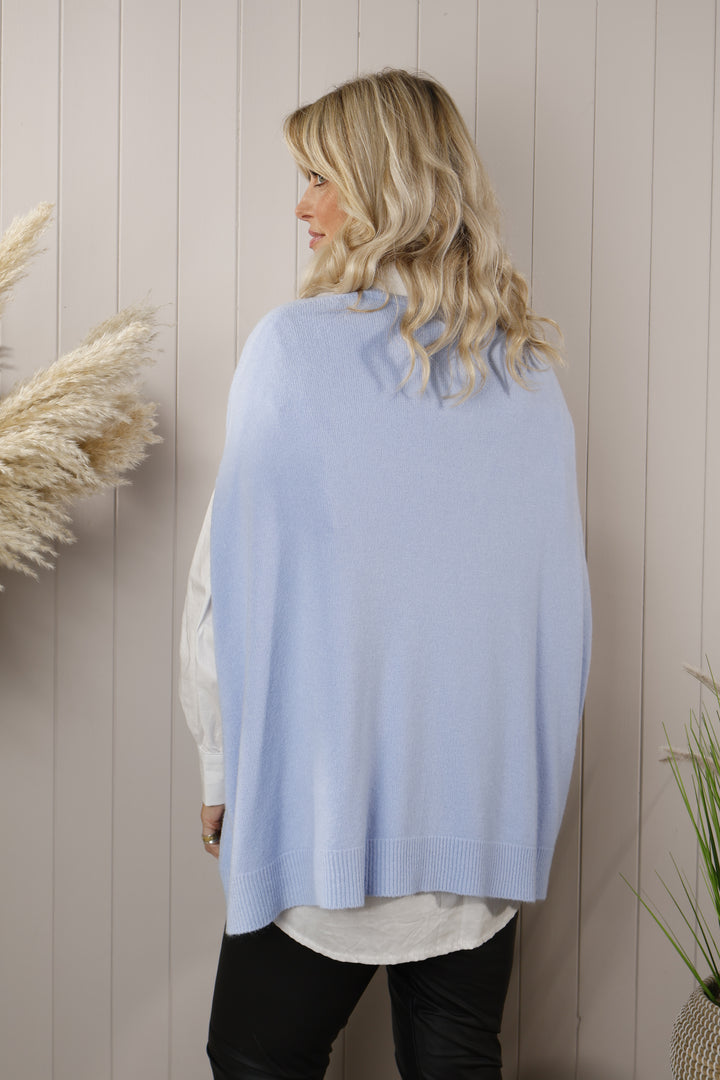 Keely Poncho Top Powder Blue