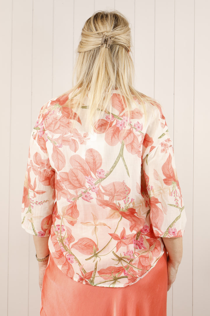 Fenix Silk Shirt Coral