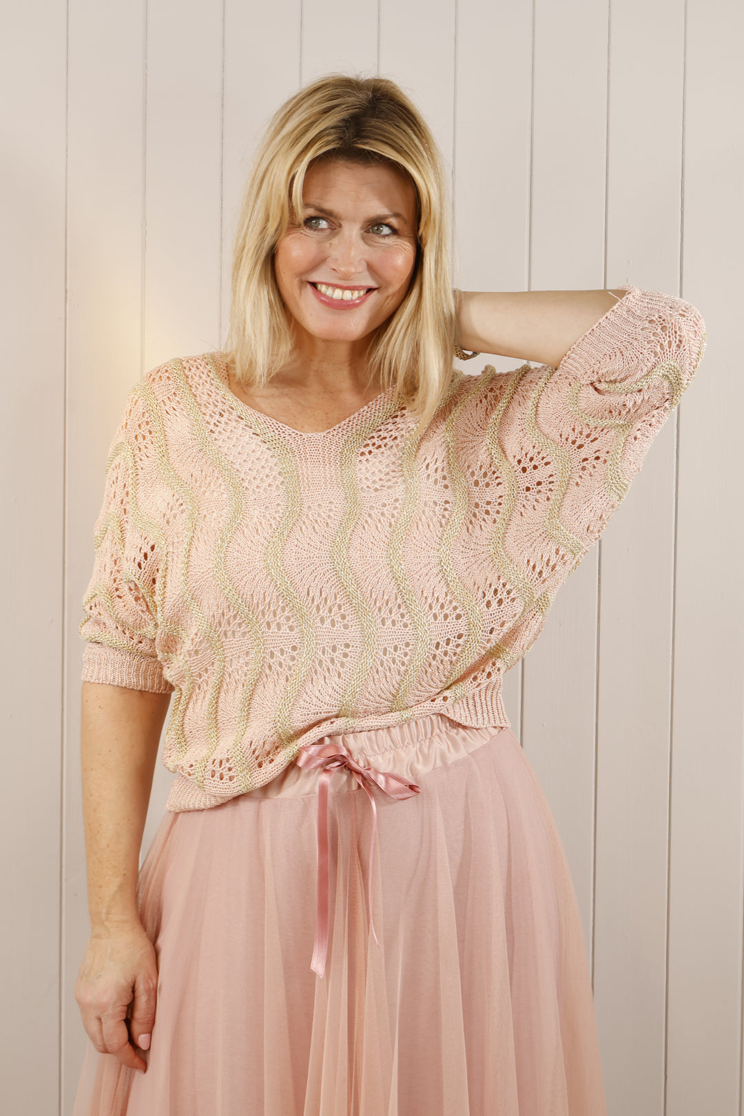 Lakelyn Lurex Top Pink