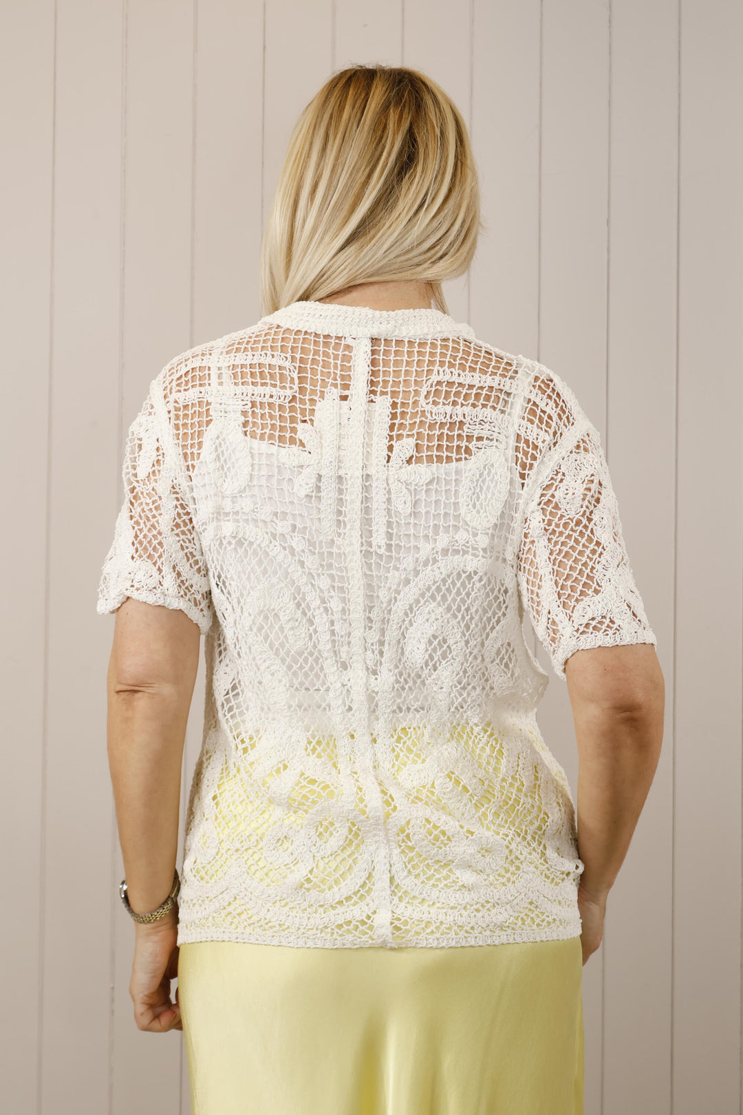 Niahm Crochet Shirt White