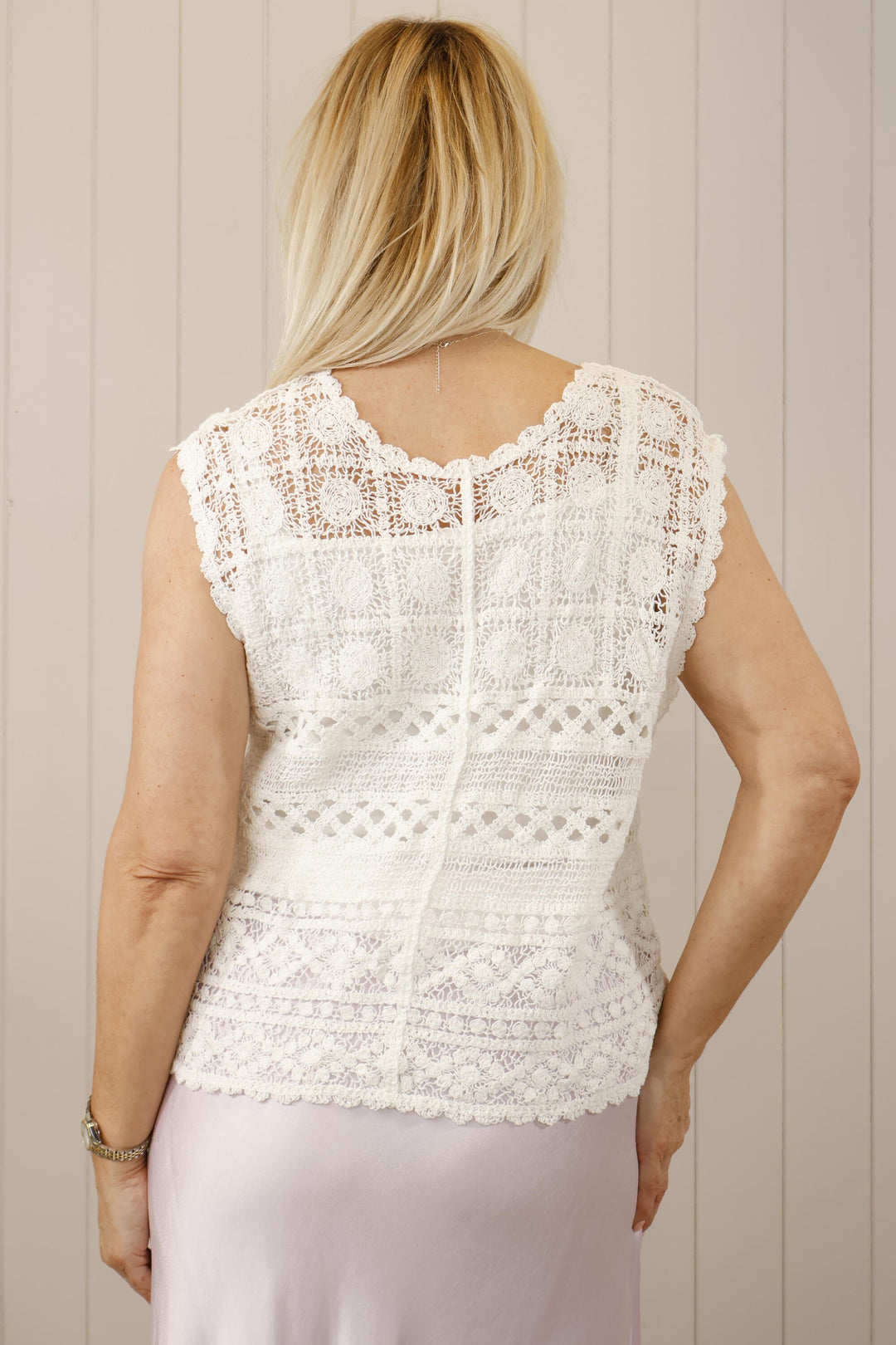 Nixie Crochet Layering Top White