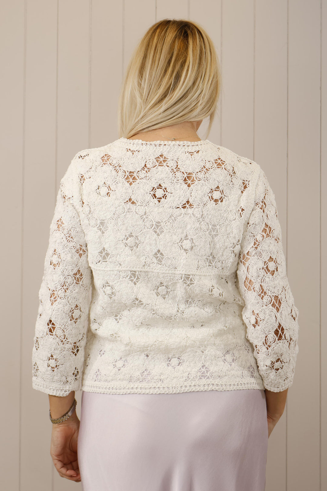 Zara Crochet cardi White