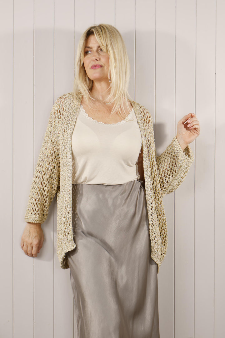 Gaia Gold Lurex Cardigan