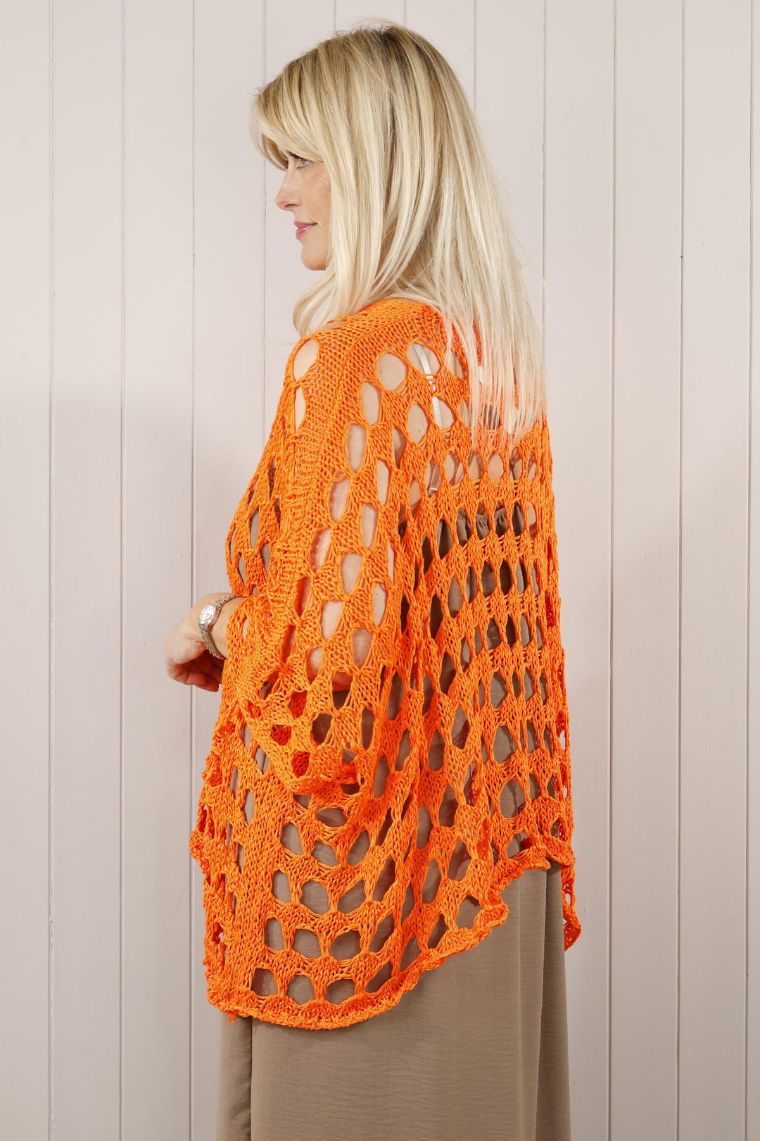 Cosima Open Knit Top Orange