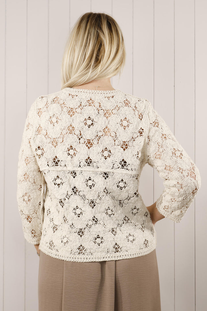 Zara Crochet cardi Beige Awaiting image