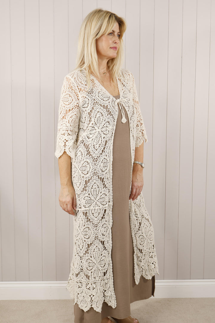 Frankie Crochet Cardigan Cream