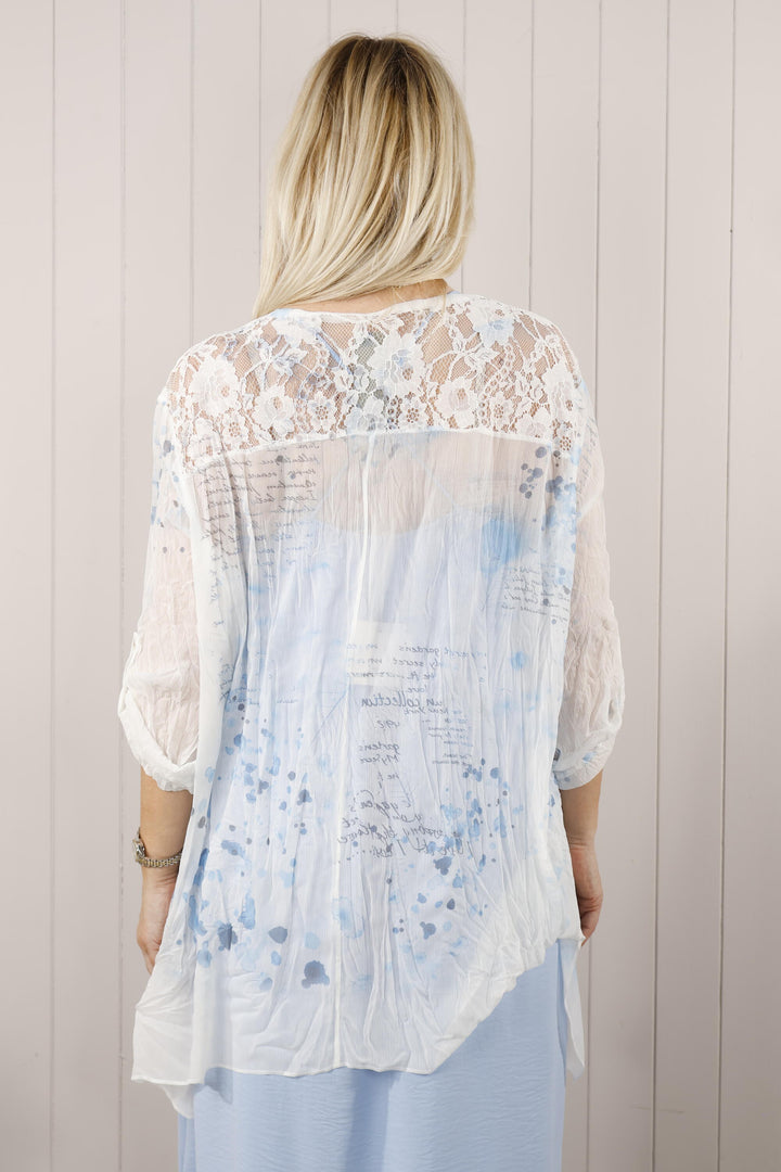 Belinda Butterfly Blouse Blue