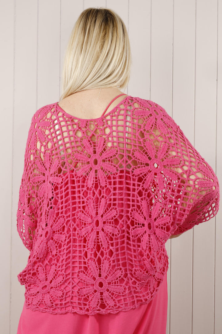 Esther Crochet Top Fuchsia