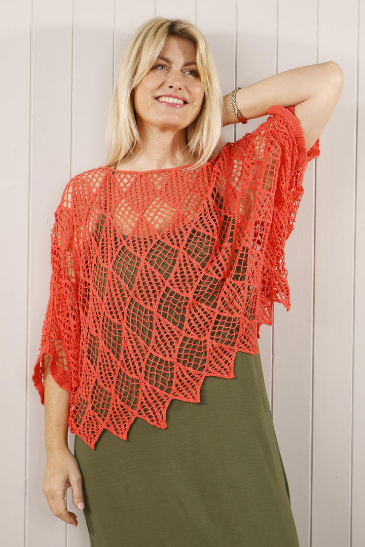 Cozbi Crochet Top Coral