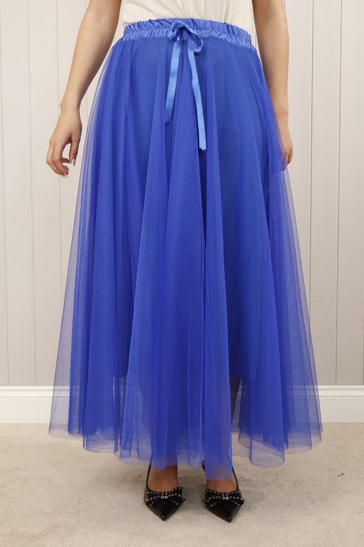 Tulle A-Line Skirt Royal Blue