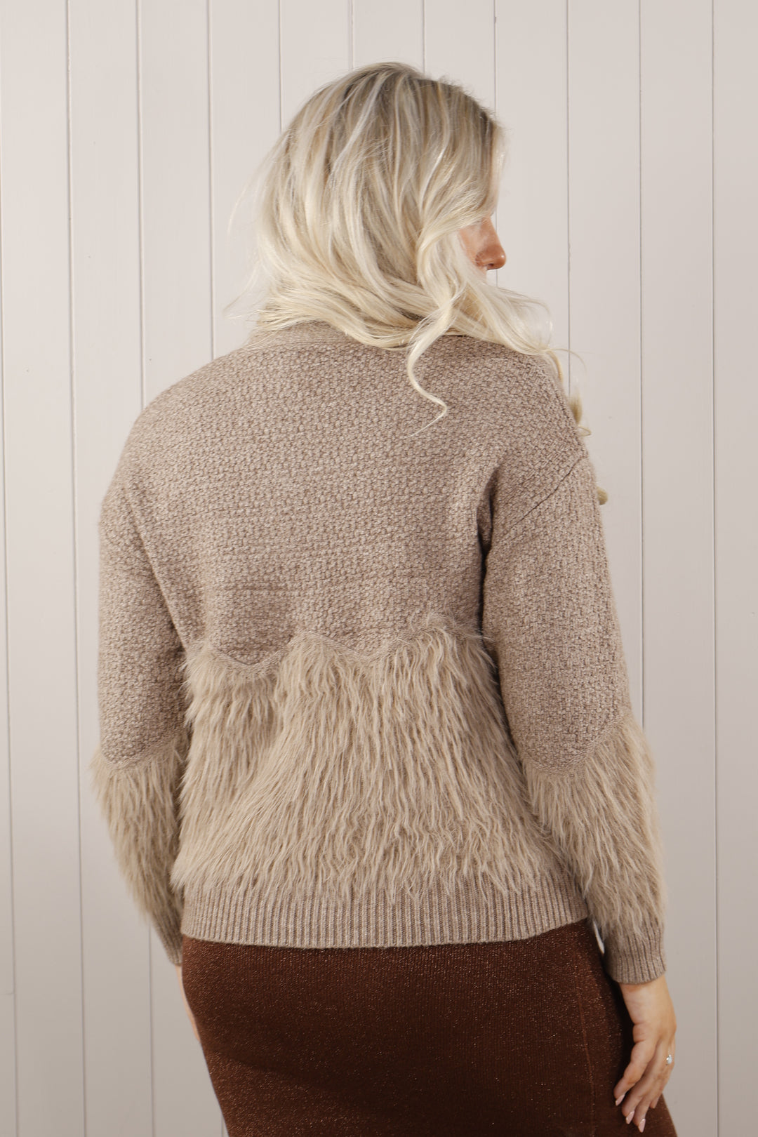 Bernice V Neck Cardigan Mocha