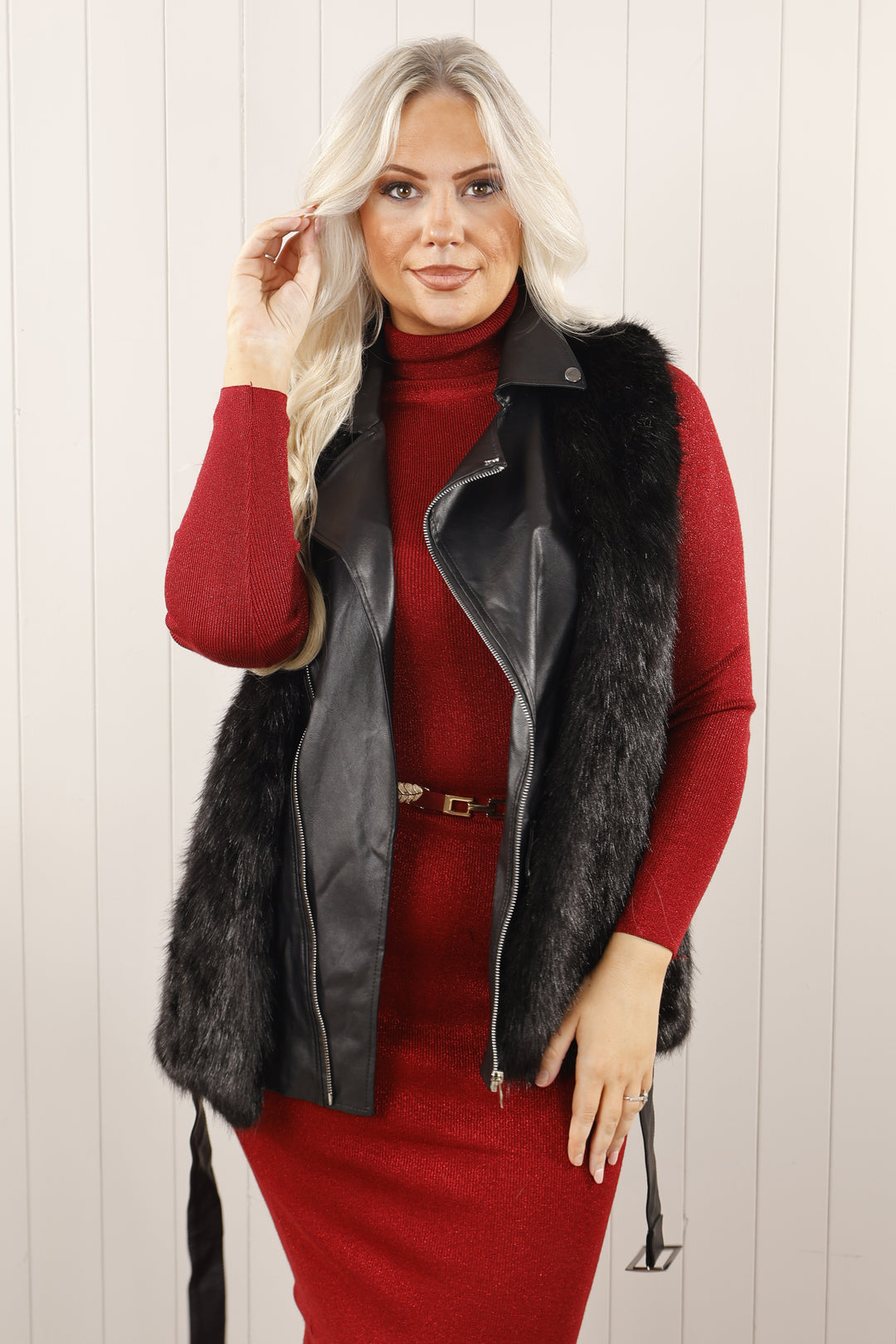 Izzy Faux fur Gilet Black