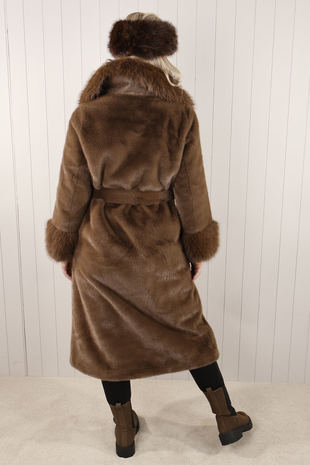 Tegan Faux fur Coat Chocolate