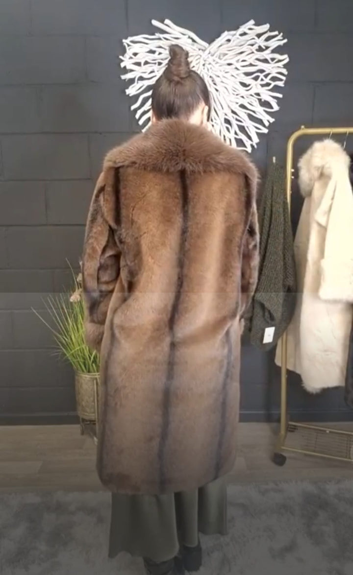 Naomi Faux Fur Coat Chocolate