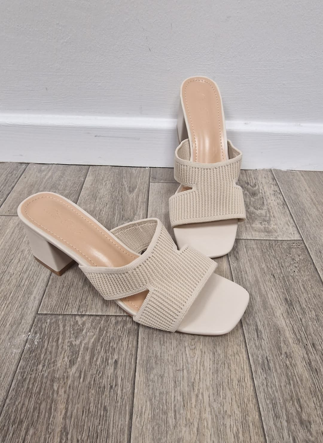 Beige Haven Textured Sandals