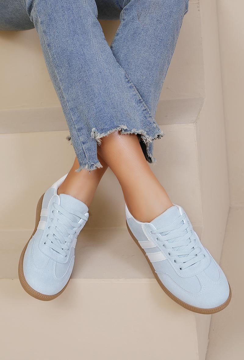 Sharpay stripe trainers Pale blue