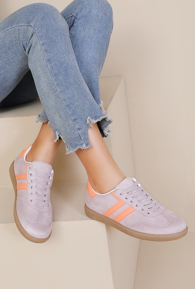 Sharpay stripe trainers Lilac