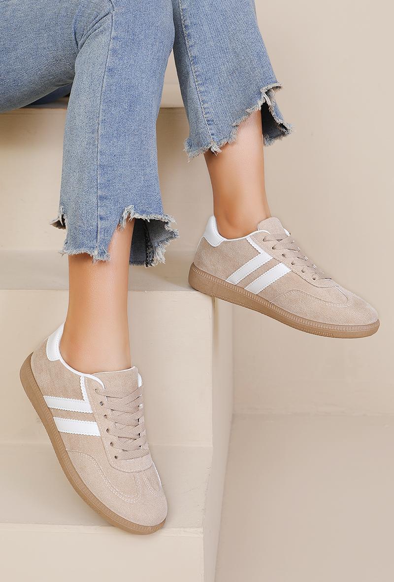 Sharpay stripe trainers Beige