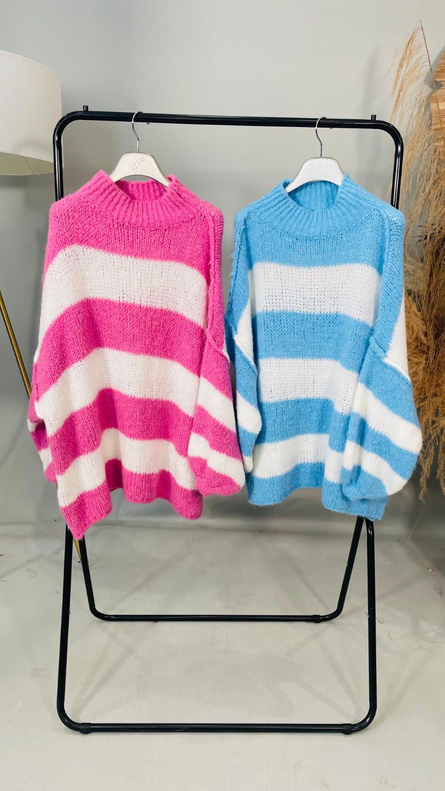 Bubblegum Pink Striped Snug Jada Jumper