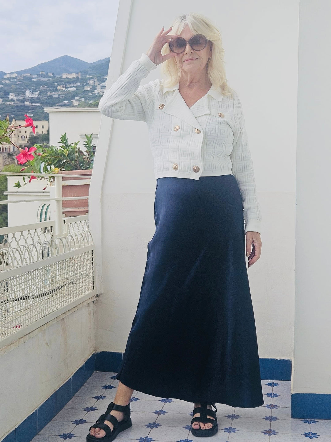 Beatrice Satin skirt Navy