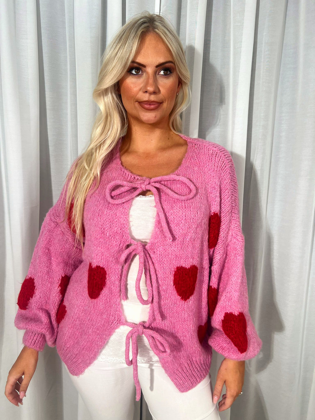 Heart Cardigan Pink