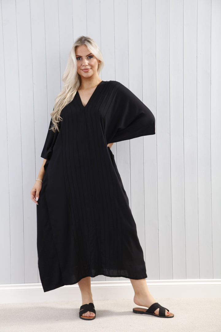 Pleated Lovina Dress Black