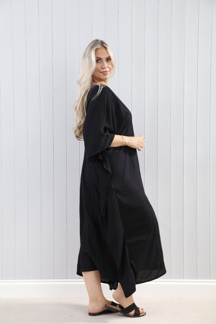 Pleated Lovina Dress Black