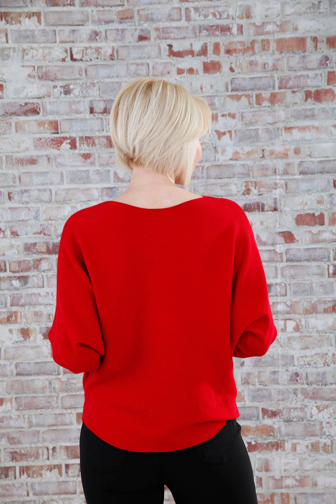 Scarlet Red Ellie Batwing Top