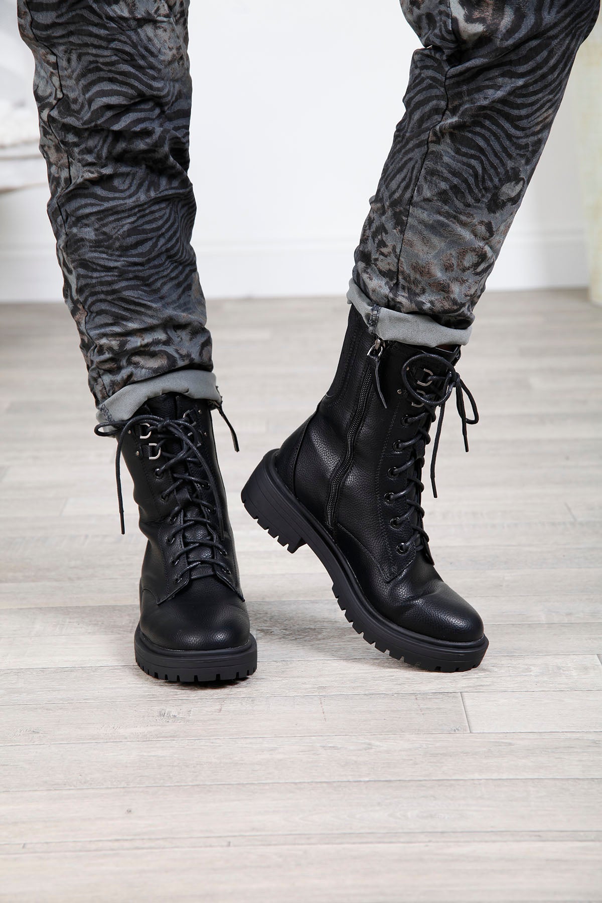 Betty Lace Up Biker Boots Goose Island