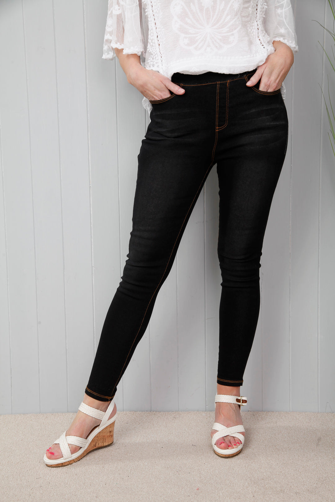 Buy Black Skinny Jeggings - 22, Jeans