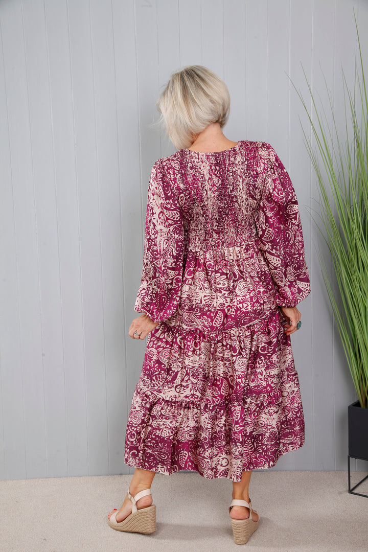 Mulberry Silky Baroque Dress