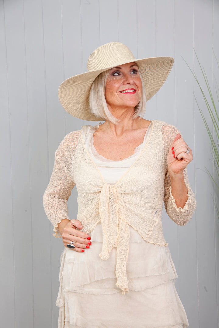 Simone Fine Knit Shrug Cream