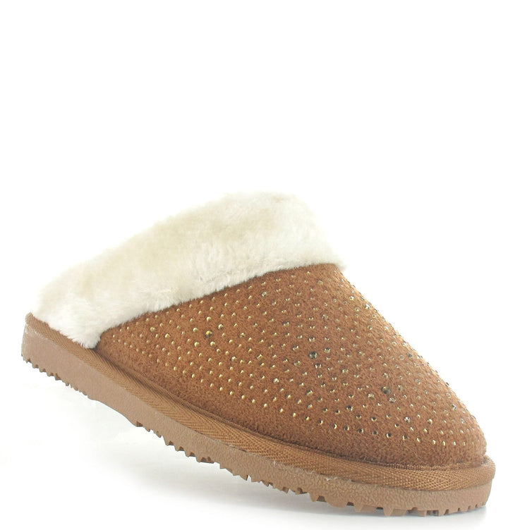 Chestnut Charlotte Embellished Slippers - Goose Island